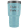 Unique Barista Gift: Personalized Badass Barista Old English Birthday Insulated Tumbler 30 oz $38.95 | Light Blue Tumblers