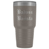 Unique Barista Gift: Personalized Badass Barista Old English Birthday Insulated Tumbler 30 oz $38.95 | Pewter Tumblers