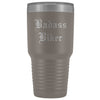 Unique Biker Gift: Personalized Badass Biker Old English Fathers Day Motorcycle Insulated Tumbler 30 oz $38.95 | Pewter Tumblers