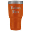 Unique Boss Gift: Personalized Badass Boss Male Female Engraved Old English Insulated Tumbler 30 oz $38.95 | Orange Tumblers