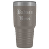 Unique Boss Gift: Personalized Badass Boss Male Female Engraved Old English Insulated Tumbler 30 oz $38.95 | Pewter Tumblers