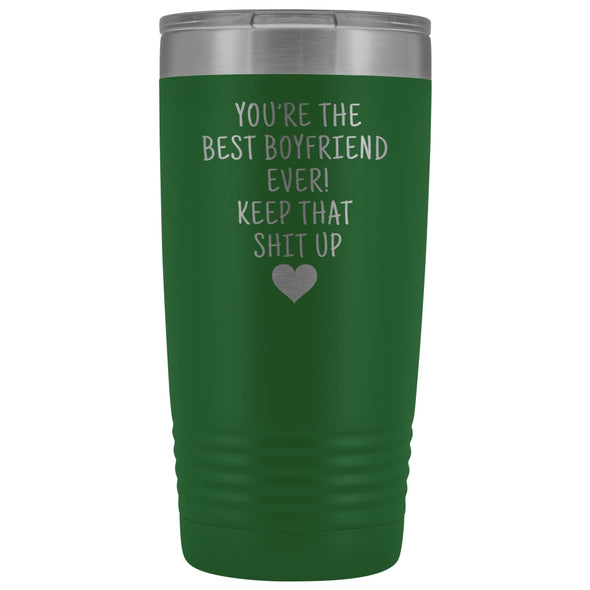 Unique Boyfriend Gift: Funny Travel Mug Best Boyfriend Ever! Vacuum Tumbler | Gifts for Boyfriend $29.99 | Green Tumblers