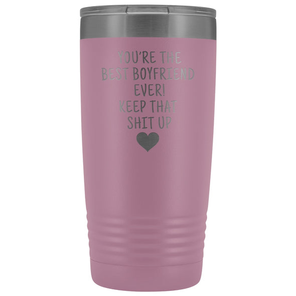 Unique Boyfriend Gift: Funny Travel Mug Best Boyfriend Ever! Vacuum Tumbler | Gifts for Boyfriend $29.99 | Light Purple Tumblers