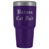 Unique Cat Dad Gift: Old English Badass Cat Dad Insulated Tumbler 30 oz $38.95 | Purple Tumblers