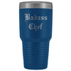 Unique Chef Gift: Personalized Badass Chef Kitchen Cool Gag Gift Old English Insulated Tumbler 30 oz $38.95 | Blue Tumblers