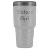Unique Chef Gift: Personalized Badass Chef Kitchen Cool Gag Gift Old English Insulated Tumbler 30 oz $38.95 | White Tumblers