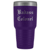 Unique Colonel Gift: Personalized Badass Colonel Air Force Army Military Gift Idea Old English Insulated Tumbler 30 oz $38.95 | Purple