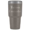 Unique Counselor Gift: Personalized Badass Counselor Teacher Thank You Gift Idea Old English Insulated Tumbler 30 oz $38.95 | Pewter