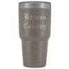 Unique Cowboy Gift: Personalized Badass Cowboy Fathers Day Christmas Gift Idea Old English Insulated Tumbler 30 oz $38.95 | Pewter Tumblers