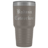 Unique Coworker Gift: Personalized Badass Coworker Going Away Birthday Christmas Old English Insulated Tumbler 30 oz $38.95 | Pewter