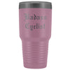 Unique Cycling Gift: Personalized Badass Cyclist Cool Fathers Day Birthday Bicycle Old English Insulated Tumbler 30 oz $38.95 | Light Purple
