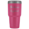 Unique Cycling Gift: Personalized Badass Cyclist Cool Fathers Day Birthday Bicycle Old English Insulated Tumbler 30 oz $38.95 | Pink