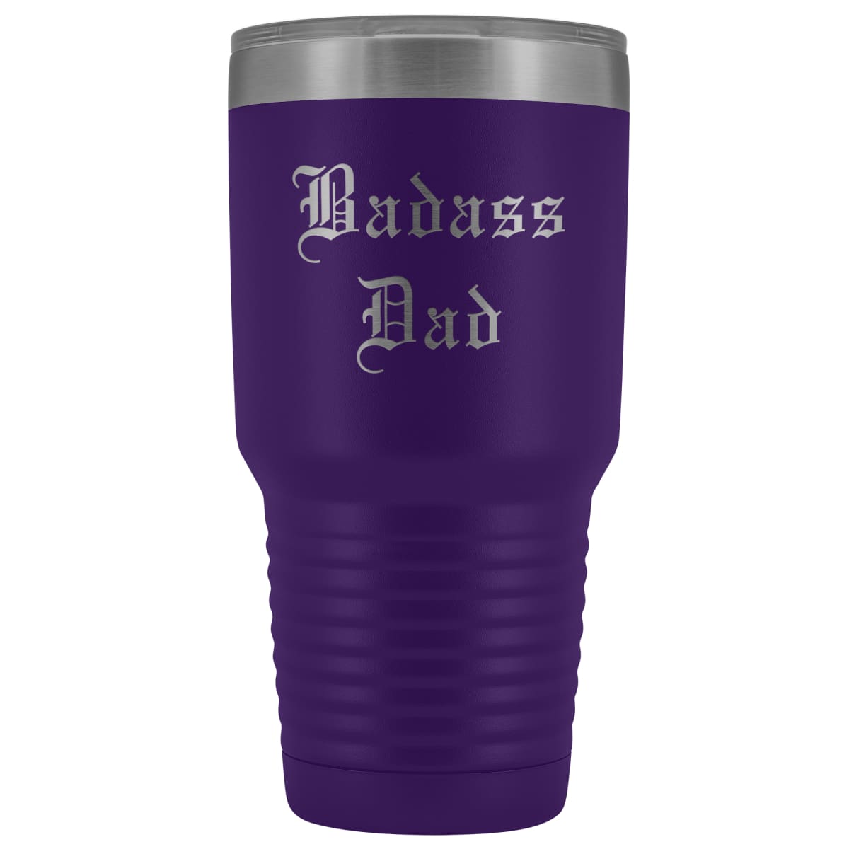 Unique Dad Gift: Old English Style - Badass Dad Insulated Tumbler 30 oz $38.95 | Purple Tumblers