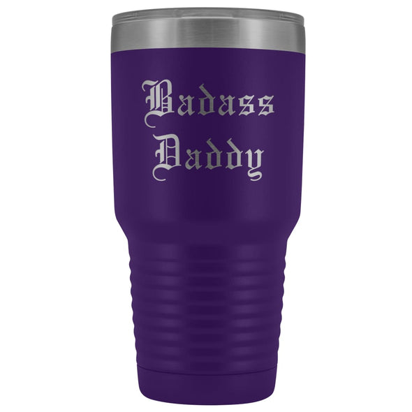 Unique Daddy Gift: Old English Badass Daddy Insulated Tumbler 30 oz $38.95 | Purple Tumblers
