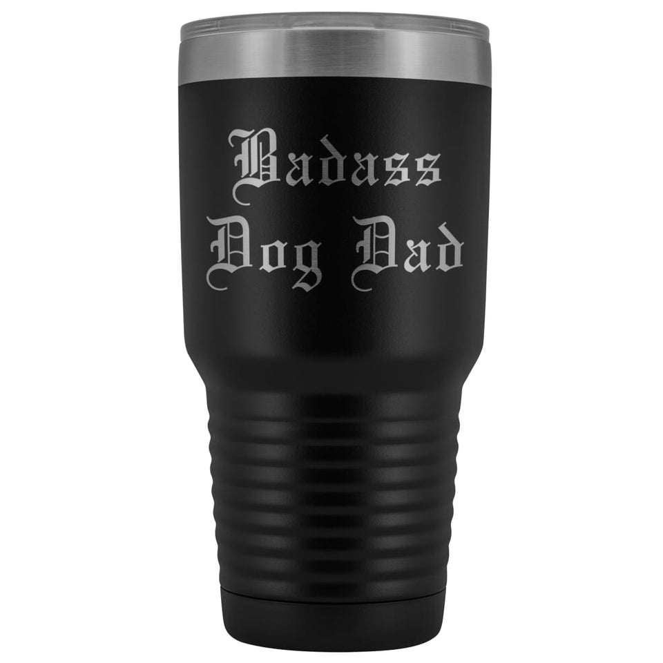 Unique Dog Dad Gift: Old English Badass Dog Dad Insulated Tumbler 30 oz