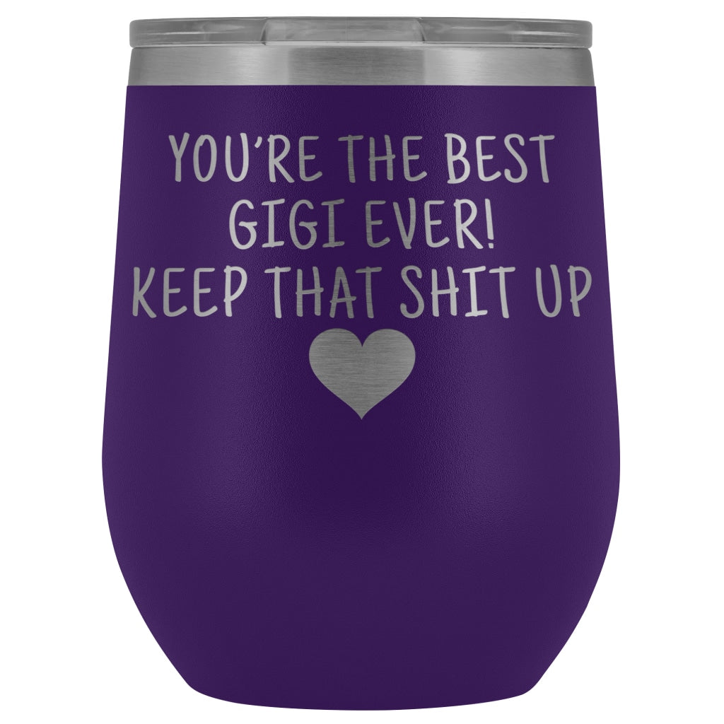 Unique Gigi Gifts: Best Gigi Ever! Insulated Wine Tumbler 12oz $29.99 | Purple Wine Tumbler