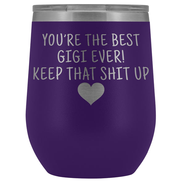 Unique Gigi Gifts: Best Gigi Ever! Insulated Wine Tumbler 12oz $29.99 | Purple Wine Tumbler