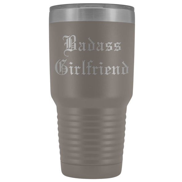 Unique Girlfriend Gift: Old English Badass Girlfriend Insulated Tumbler 30 oz $38.95 | Pewter Tumblers