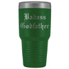 Unique Godfather Gift: Personalized Old English Badass Godfather Insulated Tumbler 30oz $38.95 | Green Tumblers