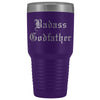 Unique Godfather Gift: Personalized Old English Badass Godfather Insulated Tumbler 30oz $38.95 | Purple Tumblers