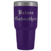 Unique Godmother Gift: Personalized Old English Badass Godmother Insulated Tumbler 30oz $38.95 | Purple Tumblers