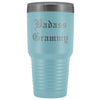 Unique Grammy Gift: Personalized Old English Badass Grammy Gift Idea Insulated Tumbler 30oz $38.95 | Light Blue Tumblers