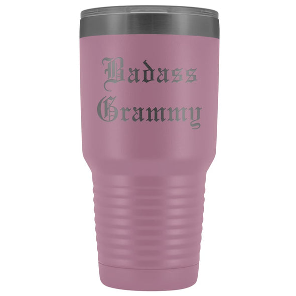 Unique Grammy Gift: Personalized Old English Badass Grammy Gift Idea Insulated Tumbler 30oz $38.95 | Light Purple Tumblers