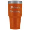 Unique Grammy Gift: Personalized Old English Badass Grammy Gift Idea Insulated Tumbler 30oz $38.95 | Orange Tumblers