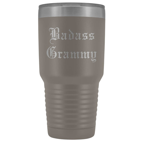 Unique Grammy Gift: Personalized Old English Badass Grammy Gift Idea Insulated Tumbler 30oz $38.95 | Pewter Tumblers