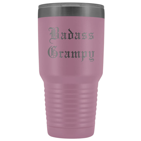 Unique Grampy Gift: Personalized Old English Badass Grampy Gift Idea Insulated Tumbler 30oz $38.95 | Light Purple Tumblers