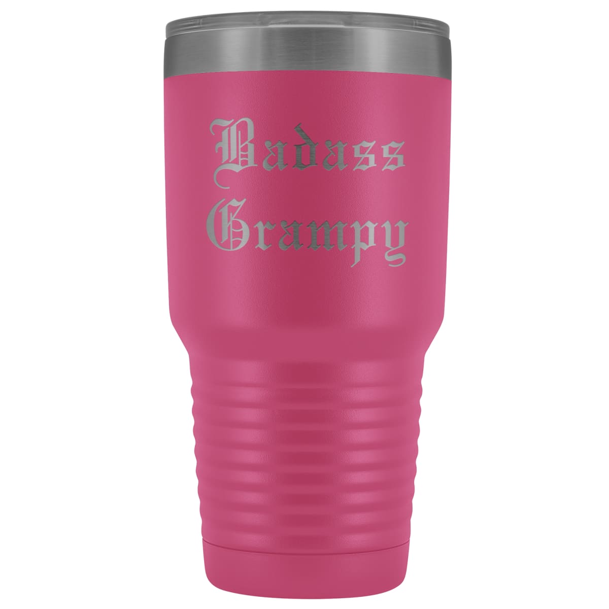 Unique Grampy Gift: Personalized Old English Badass Grampy Gift Idea Insulated Tumbler 30oz $38.95 | Pink Tumblers