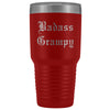 Unique Grampy Gift: Personalized Old English Badass Grampy Gift Idea Insulated Tumbler 30oz $38.95 | Red Tumblers
