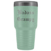 Unique Grampy Gift: Personalized Old English Badass Grampy Gift Idea Insulated Tumbler 30oz $38.95 | Teal Tumblers