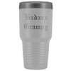 Unique Grampy Gift: Personalized Old English Badass Grampy Gift Idea Insulated Tumbler 30oz $38.95 | White Tumblers