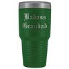 Unique Grandad Gift: Personalized Old English Badass Grandad Fathers Day Insulated Tumbler 30oz $38.95 | Green Tumblers