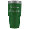Unique Grandma Gift: Personalized Old English Badass Grandma Mothers Day Insulated Tumbler 30oz $38.95 | Green Tumblers