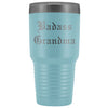Unique Grandma Gift: Personalized Old English Badass Grandma Mothers Day Insulated Tumbler 30oz $38.95 | Light Blue Tumblers