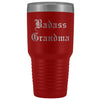 Unique Grandma Gift: Personalized Old English Badass Grandma Mothers Day Insulated Tumbler 30oz $38.95 | Red Tumblers