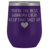 Unique Grandma Gifts: Best Grandma Ever! Insulated Wine Tumbler 12oz $29.99 | Purple Wine Tumbler