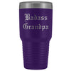 Unique Grandpa Gift: Personalized Badass Grandpa Fathers Day Old English Insulated Tumbler 30 oz $38.95 | Purple Tumblers
