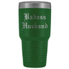 Unique Husband Gift: Personalized Old English Badass Husband Wedding Anniversary Gift Insulated Tumbler 30oz $38.95 | Green Tumblers