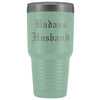 Unique Husband Gift: Personalized Old English Badass Husband Wedding Anniversary Gift Insulated Tumbler 30oz $38.95 | Teal Tumblers