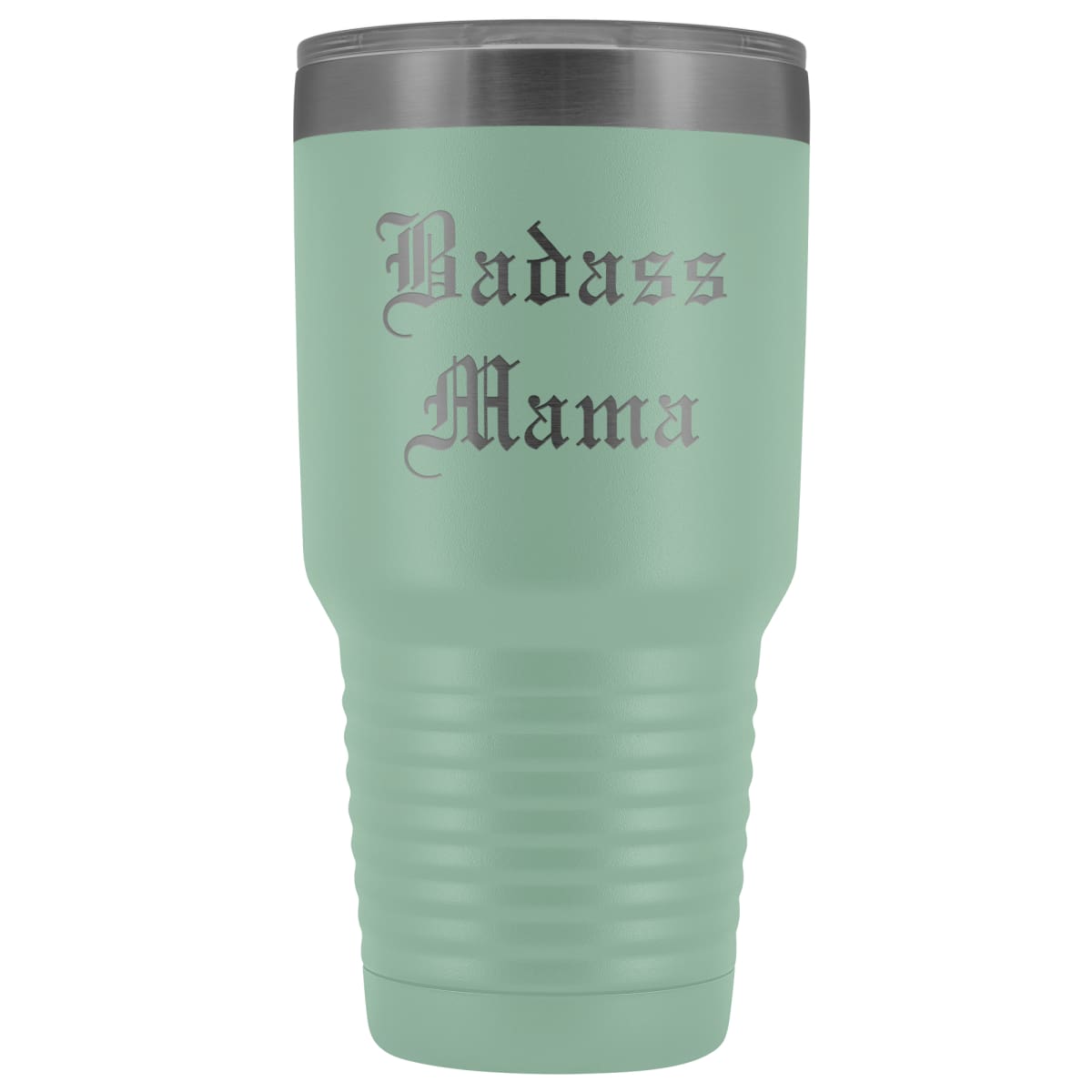 Unique Mama Gift: Personalized Old English Badass Mama Birthday Gift Insulated Tumbler 30 oz $38.95 | Teal Tumblers