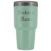 Unique Mama Gift: Personalized Old English Badass Mama Birthday Gift Insulated Tumbler 30 oz $38.95 | Teal Tumblers