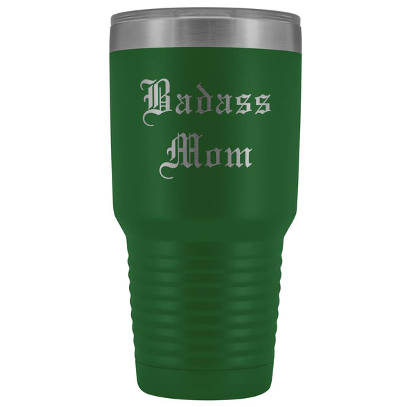 Unique Mom Gift: Old English Badass Mom Birthday Christmas Insulated Tumbler 30oz $38.95 | Green Tumblers