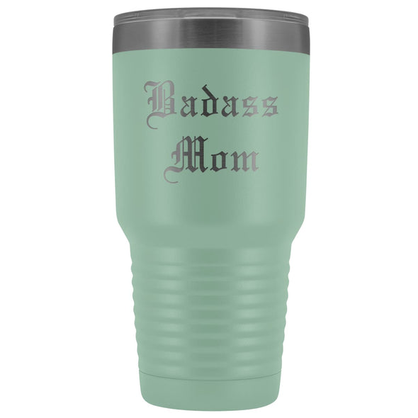 Unique Mom Gift: Old English Badass Mom Birthday Christmas Insulated Tumbler 30oz $38.95 | Teal Tumblers