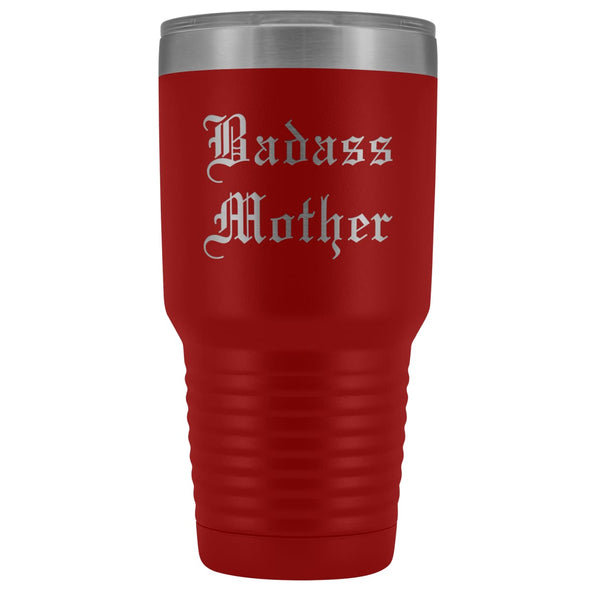 Unique Mother Gift: Old English Badass Mother Birthday Baby Shower Insulated Tumbler 30 oz $38.95 | Red Tumblers