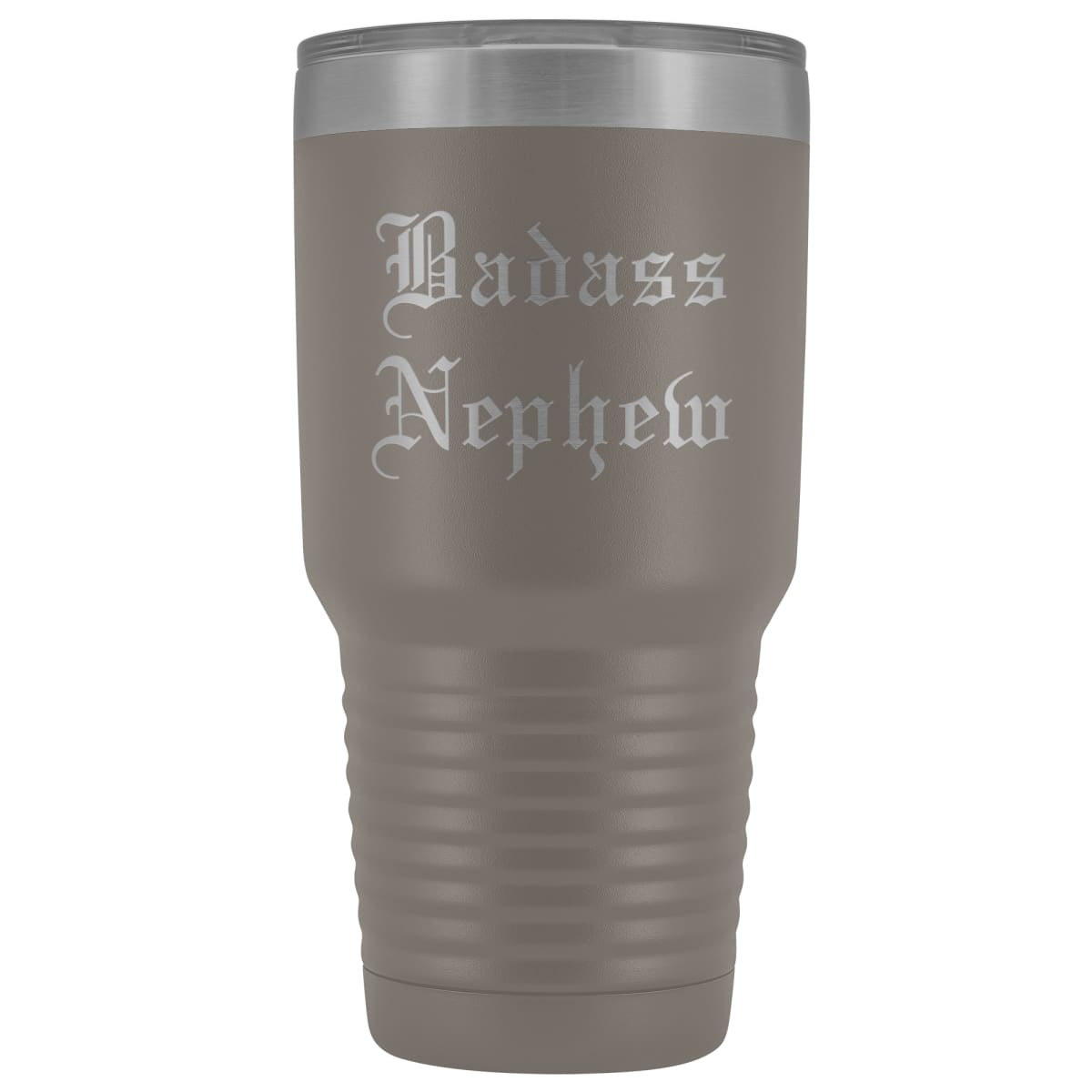 Unique Nephew Gift: Personalized Old English Badass Nephew Birthday Gift Idea Insulated Tumbler 30oz $38.95 | Pewter Tumblers