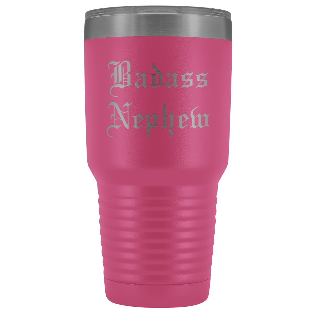 Unique Nephew Gift: Personalized Old English Badass Nephew Birthday Gift Idea Insulated Tumbler 30oz $38.95 | Pink Tumblers