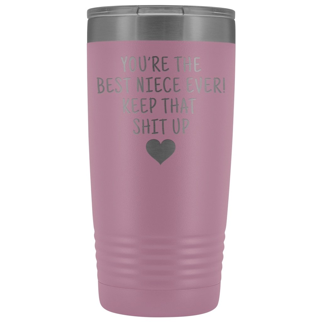 Unique Niece Gift: Funny Travel Mug Best Niece Ever! Vacuum Tumbler | Gifts for Niece $29.99 | Light Purple Tumblers